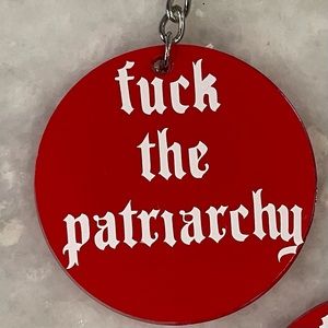 Red Taylor Swift Fuck the Patriarchy keychain
